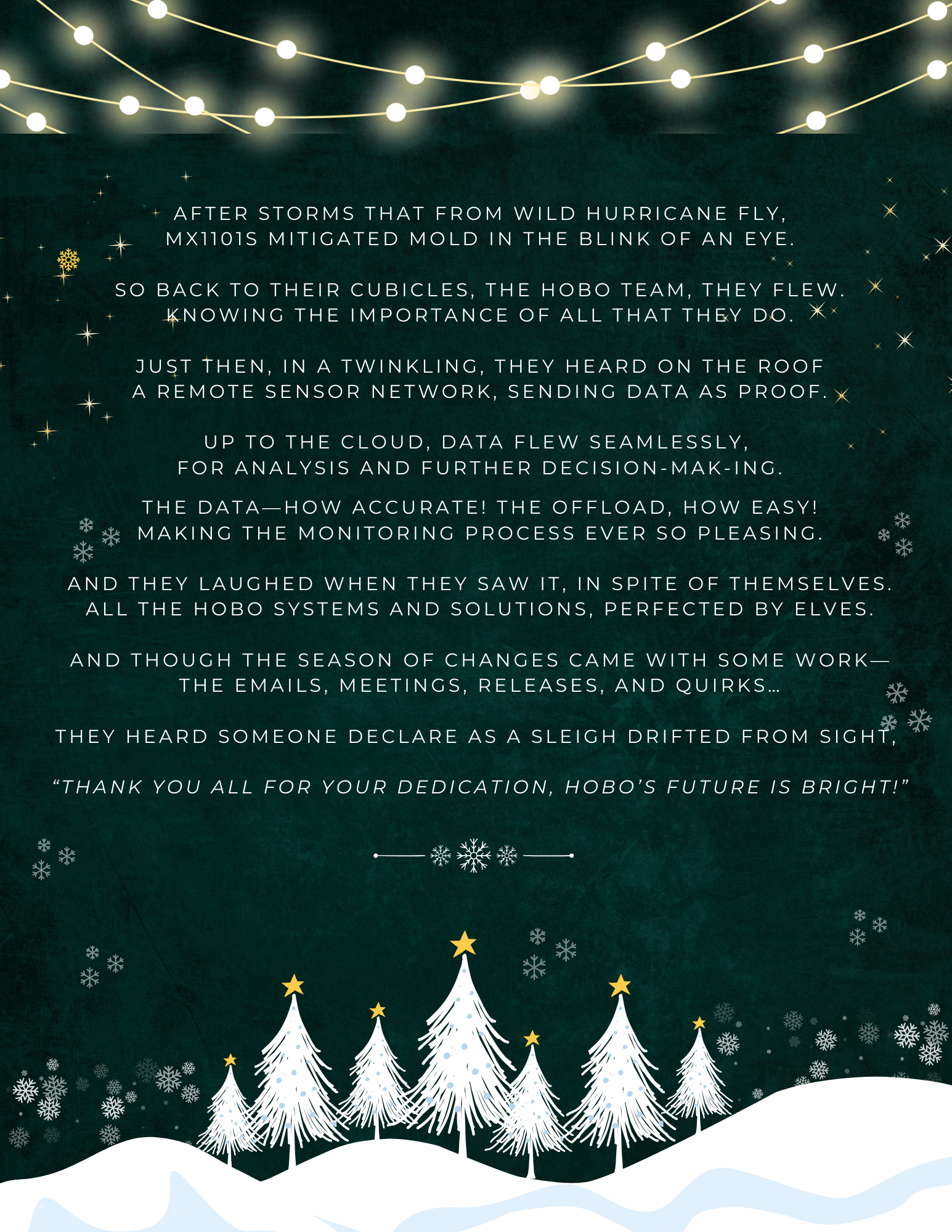 poem Twas the night before monitoring over black night winter background
